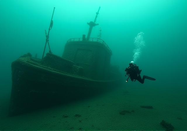 The Stanegarth wreck at Stoney Cove